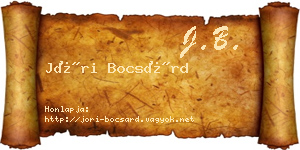 Jóri Bocsárd névjegykártya